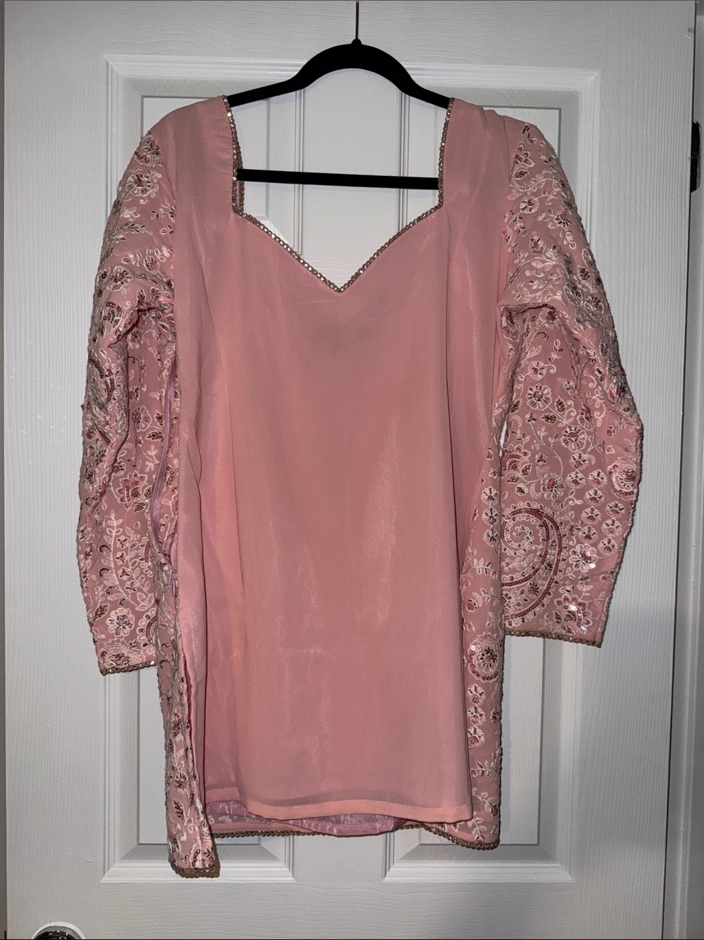 Light Pink Embroidered Lucknowi Sharara Suit — image 6 of 8